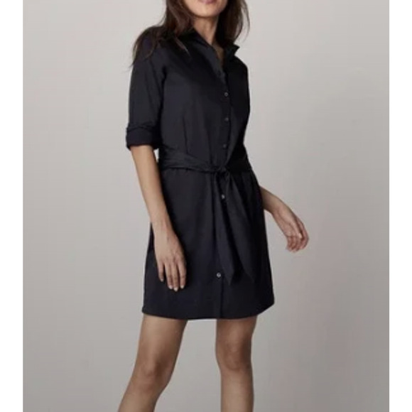 Untuckit For Her Women's Angelina Black Button Down Mini Long Sleeve Dress SZ 4 - Picture 1 of 15